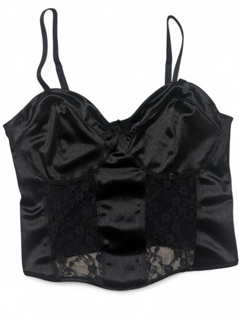 Black lace corset tank top H&M Divided Large